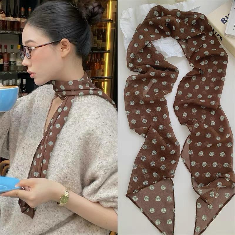 ผ้าพันคอไหมลายจุดและลายดอกไม้  - Face Scarf Mask บทวิจารณ์และราคา