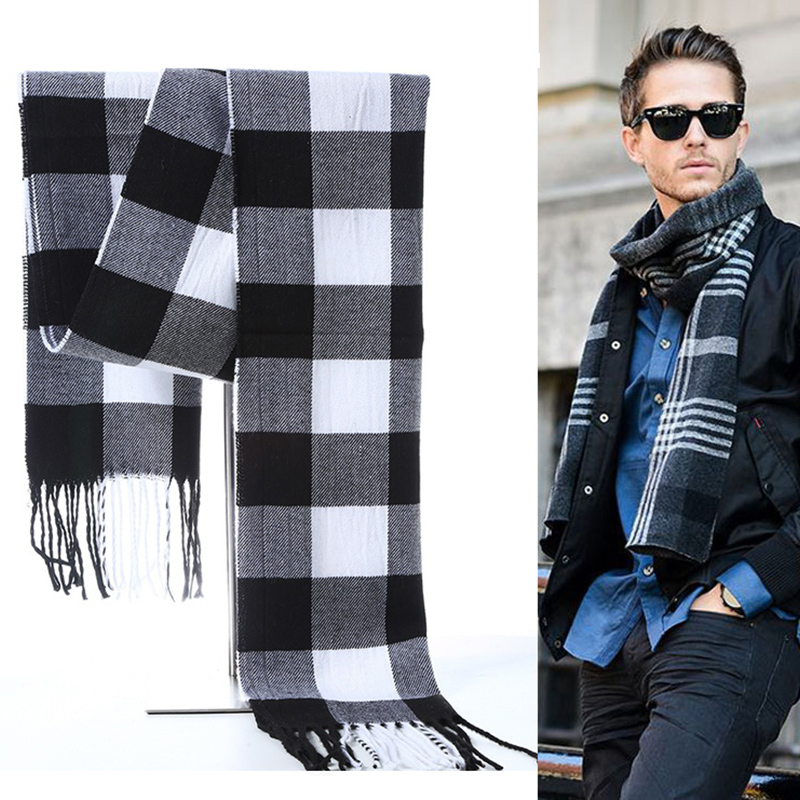 ฤดูหนาวผ้าพันคอผู้ชายลายสก๊อตผ - Muffler Men Wool บทวิจารณ์และราคา